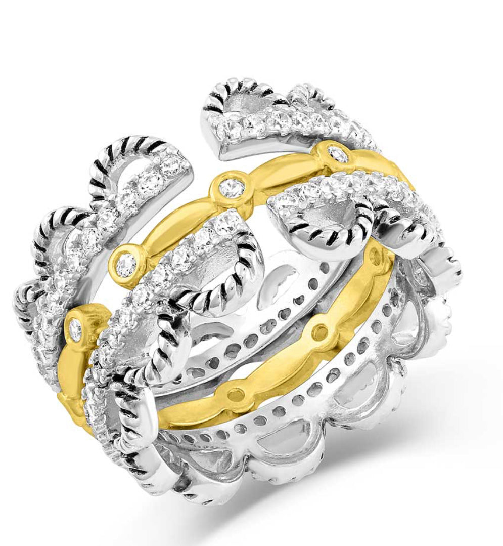 Western Lace Stacked Ring