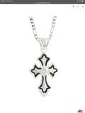 Montana Silversmith Flower on Silver and Black Cross Fleury
