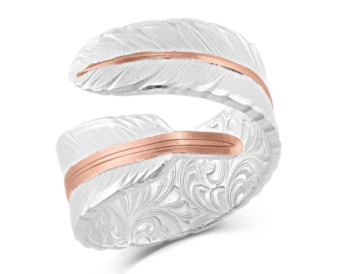 Rose Gold Filament Feather Ring