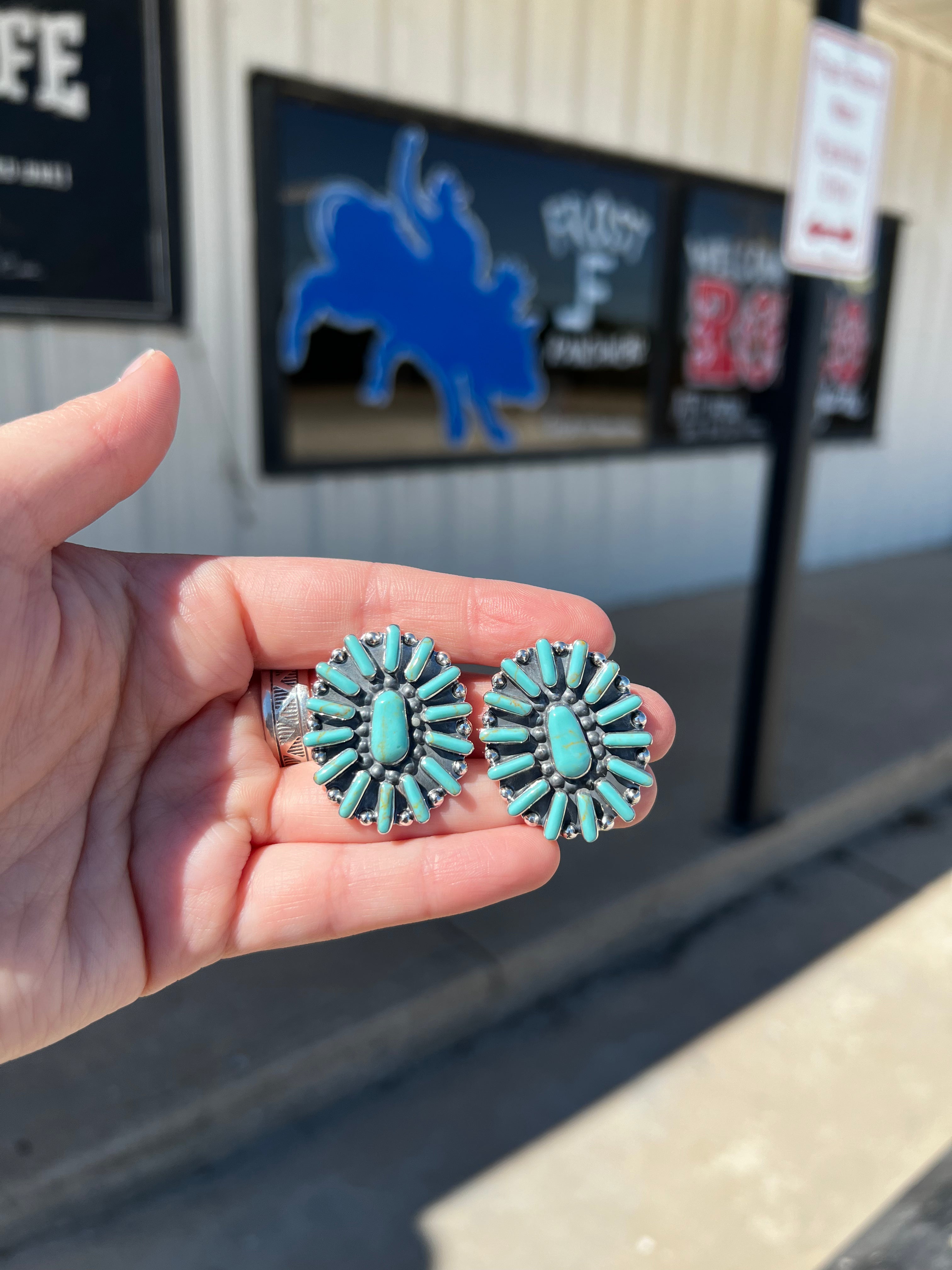 Howlite Oval Cluster Earrings