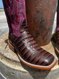 Macie Bean Chocolate Caiman Print Boots (M9172)