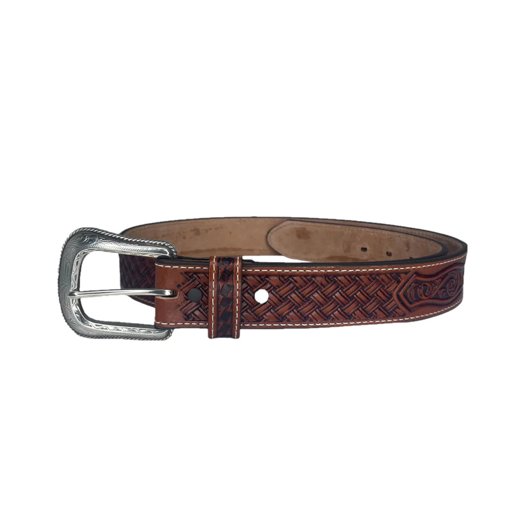 Justin® Men's Waco Weave Brown Leather Belt C14064