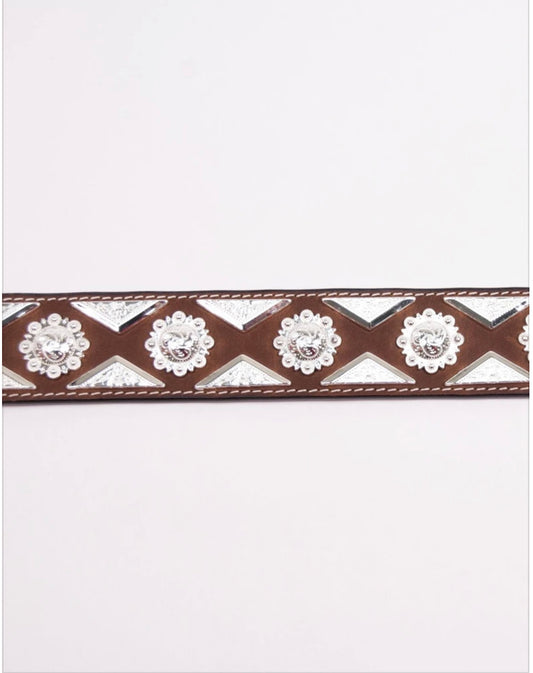 Cowboy Chrome KID'S BELT WITH HALF DIAMOND & BERRY CONCHOS & BASKET TOOLING (825)