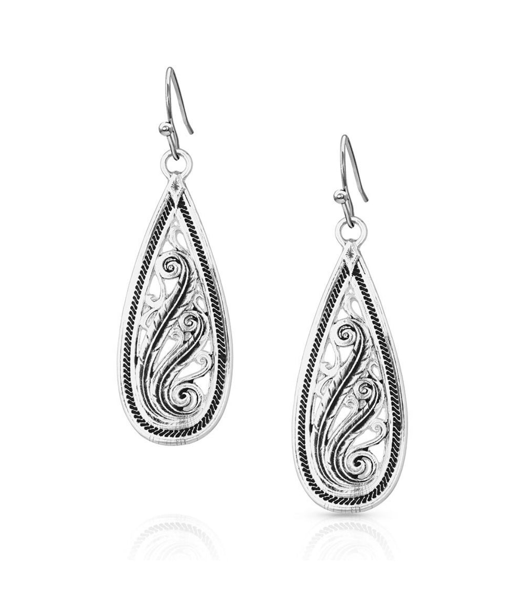 Dancing Teardrop Filigree Earrings