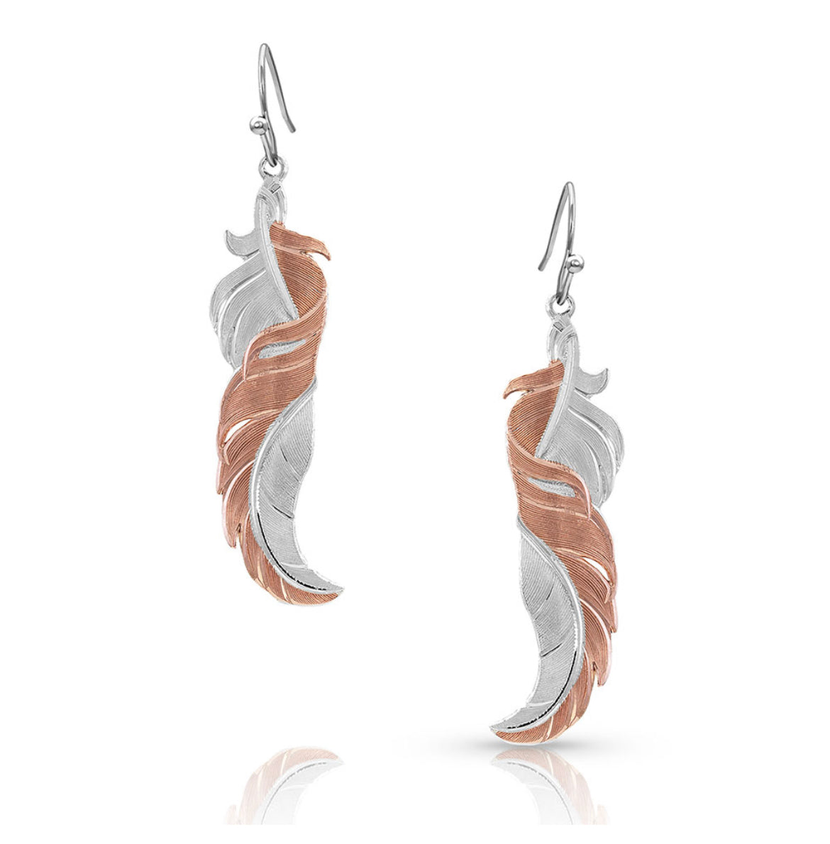 Twisted Rose Feather Earrings