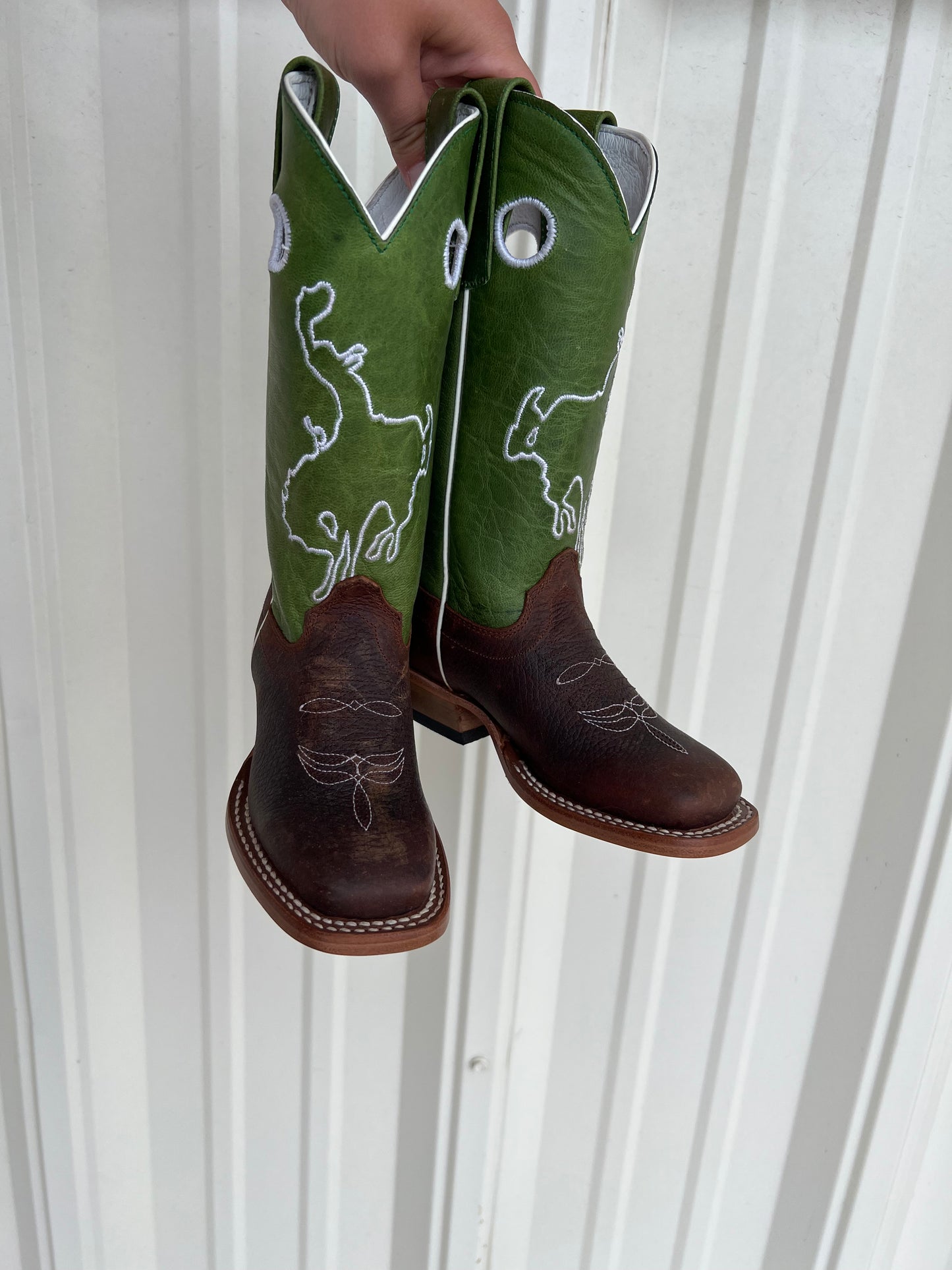 Olathe Kids Green Bronc Boots (OK35)