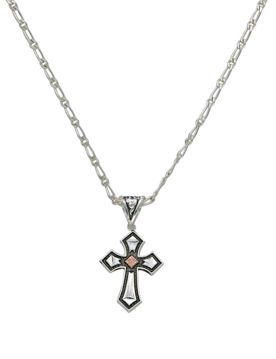 Antique Copper Diamond Cross (NC1161)