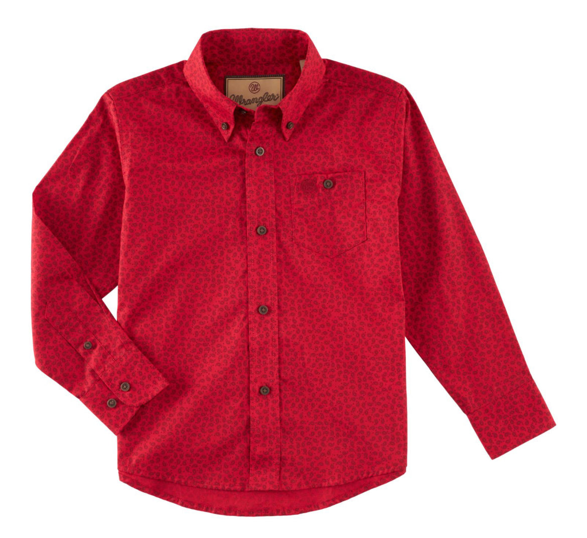 Boys Classic Long Sleeve Shirt - Red (8974)