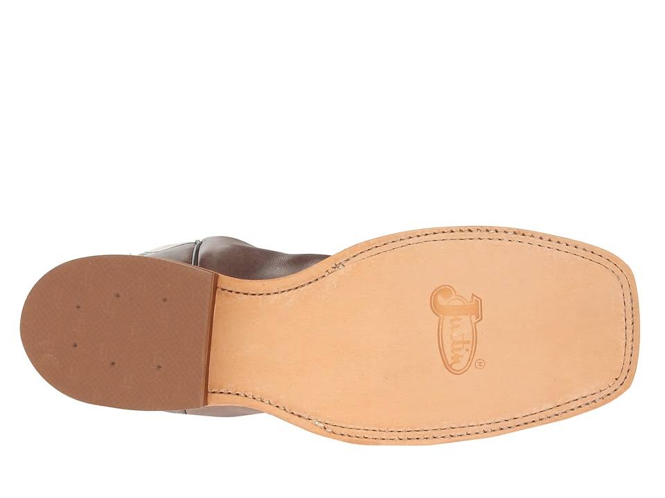 Justin Mens Bent Rail Western Boots Brown/White (BR313)