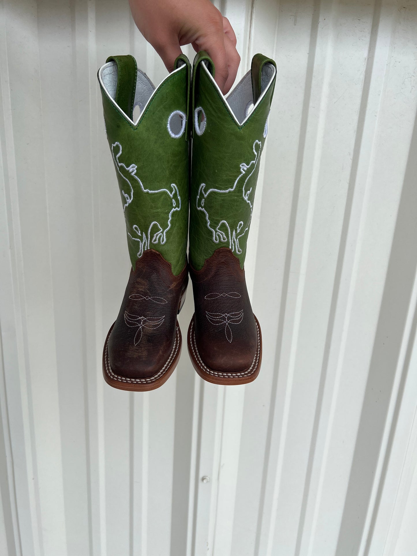 Olathe Kids Green Bronc Boots (OK35)