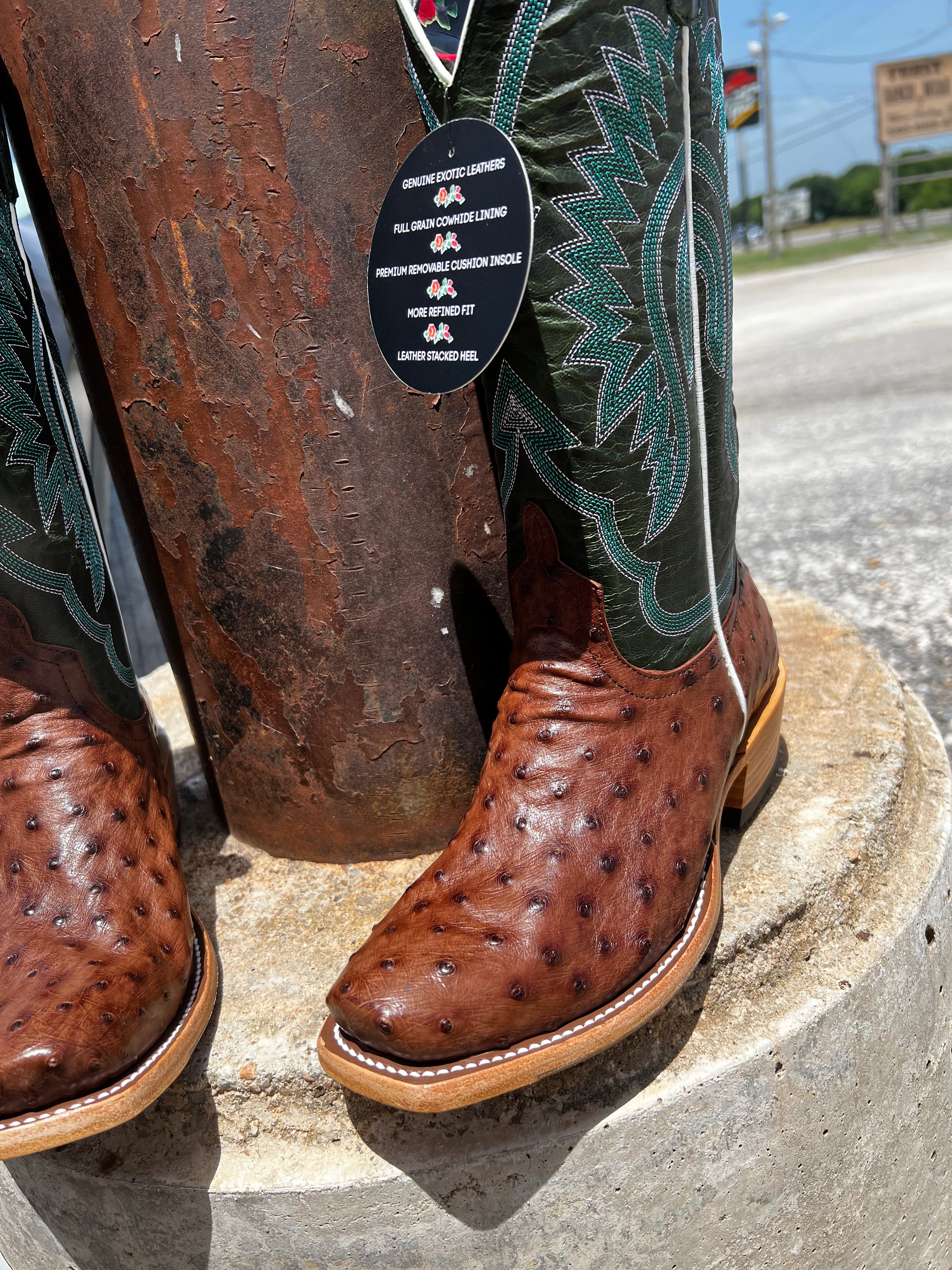 Macie Bean Top Hand Kango Tobac Full Quill Ostrich (M9502)