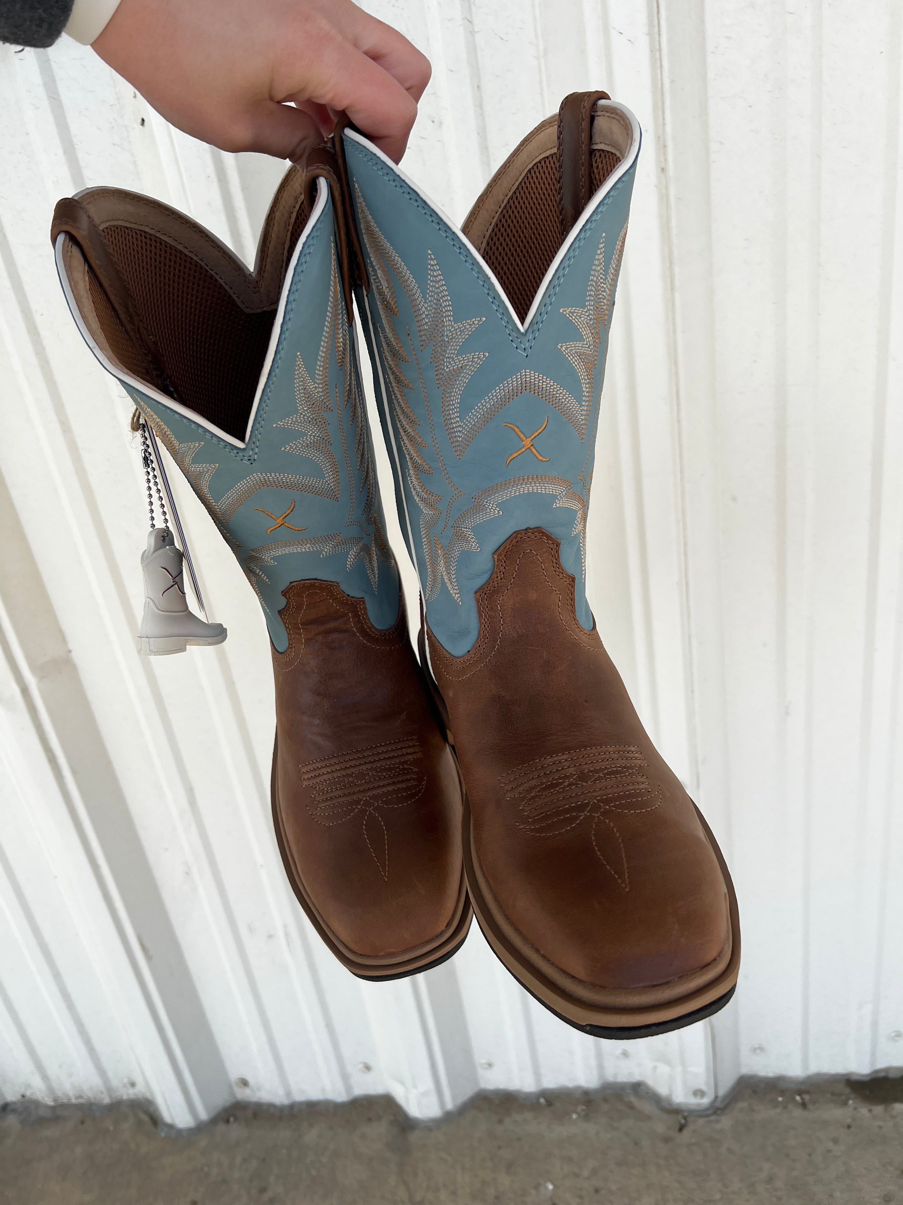 Twisted X 11" UltraLite X Boot - Ginger & Sky Blue (MUL0003)