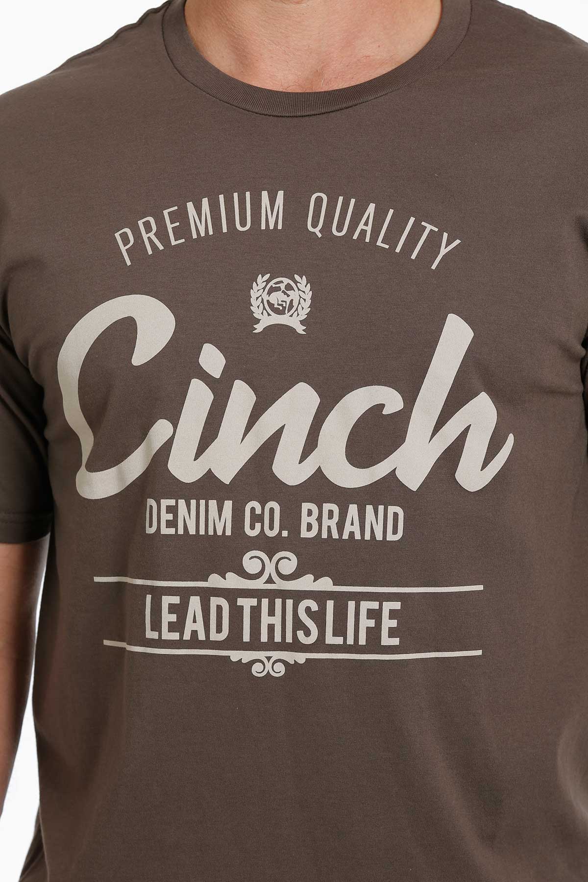 Men’s Cinch Brown logo Tee