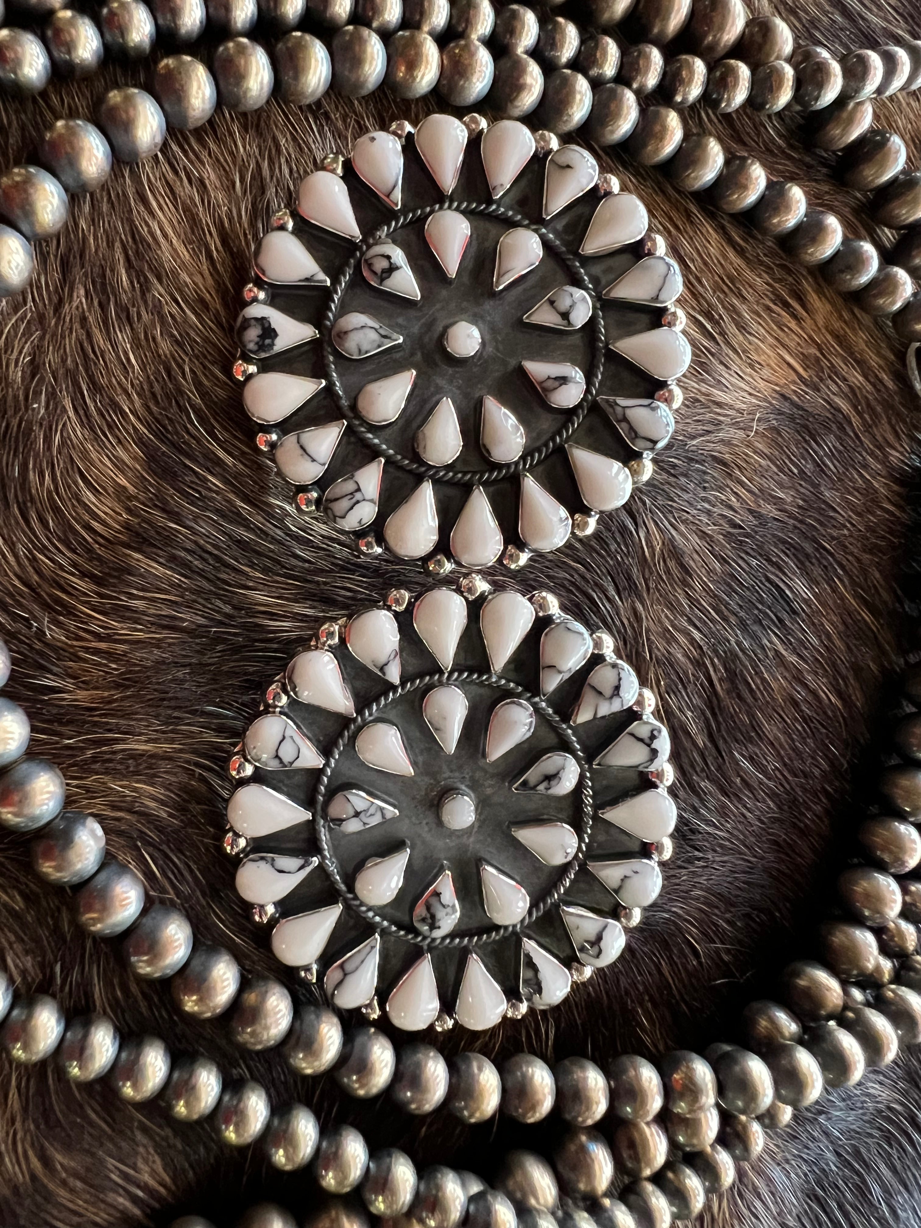 Howlite Cluster Earrings