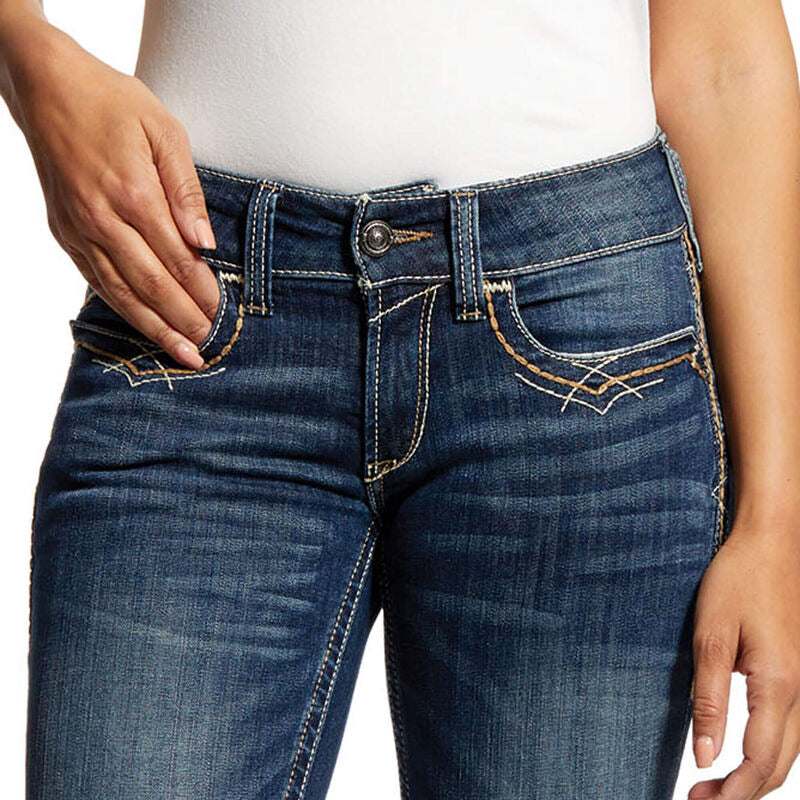 R.E.A.L. Mid Rise Stretch Entwined Festival Boot Cut Jean (5286)