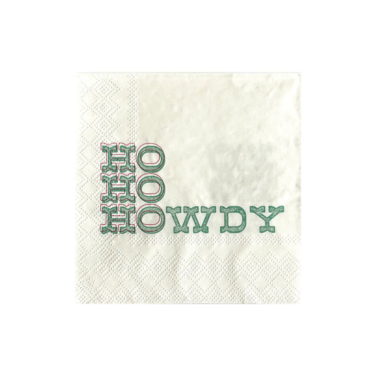 Ho Ho Howdy Text Cocktail Napkins (Set of 20)