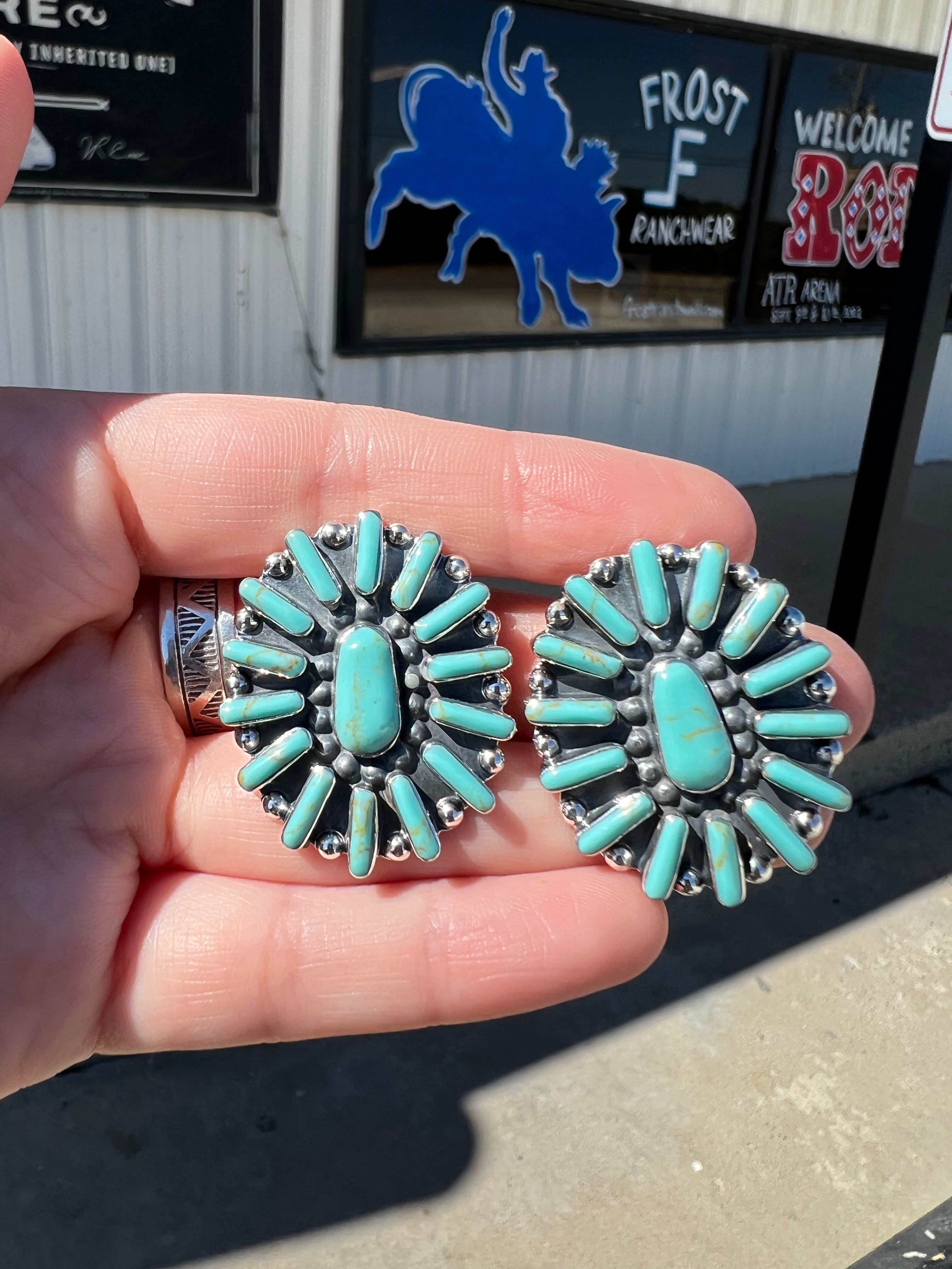 Howlite Oval Cluster Earrings