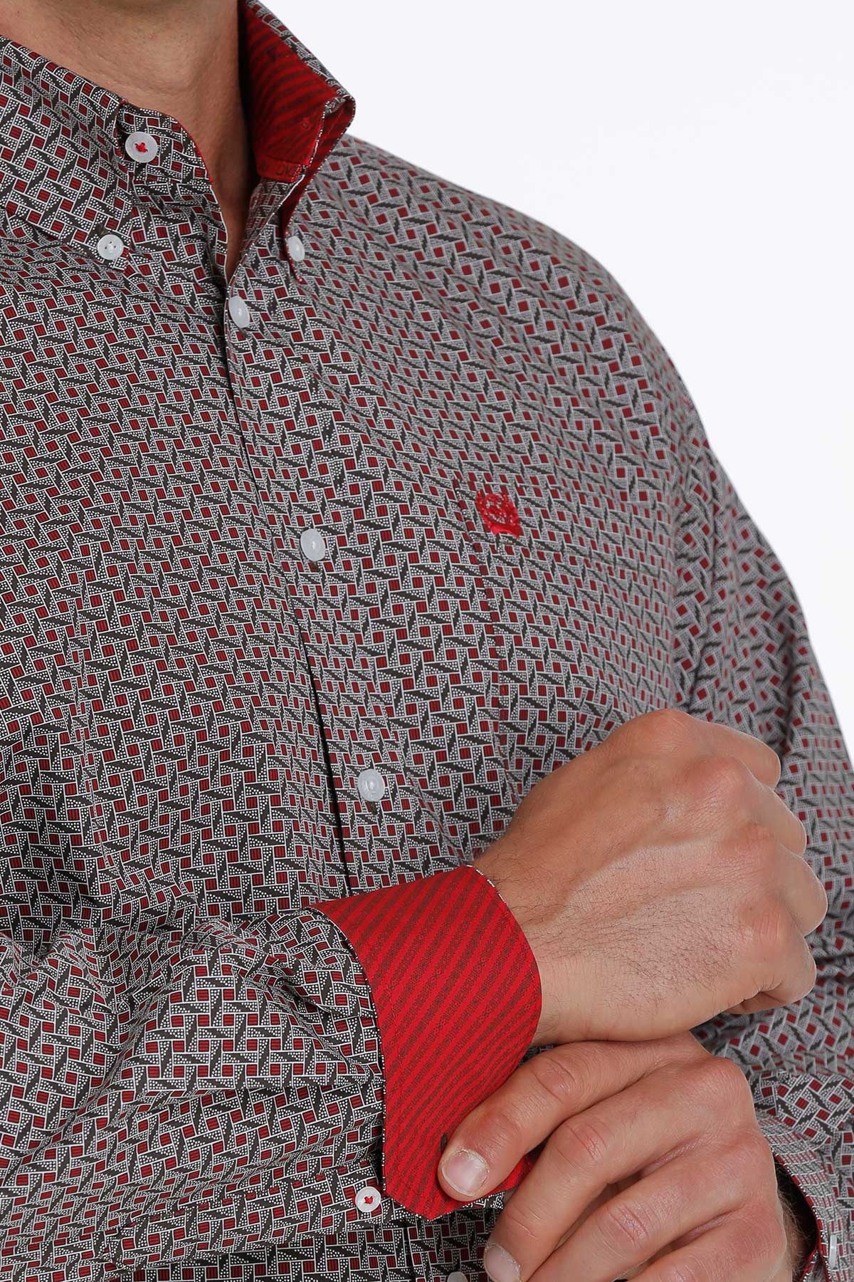 Cinch Men’s Red/ Brown Pattern Shirt