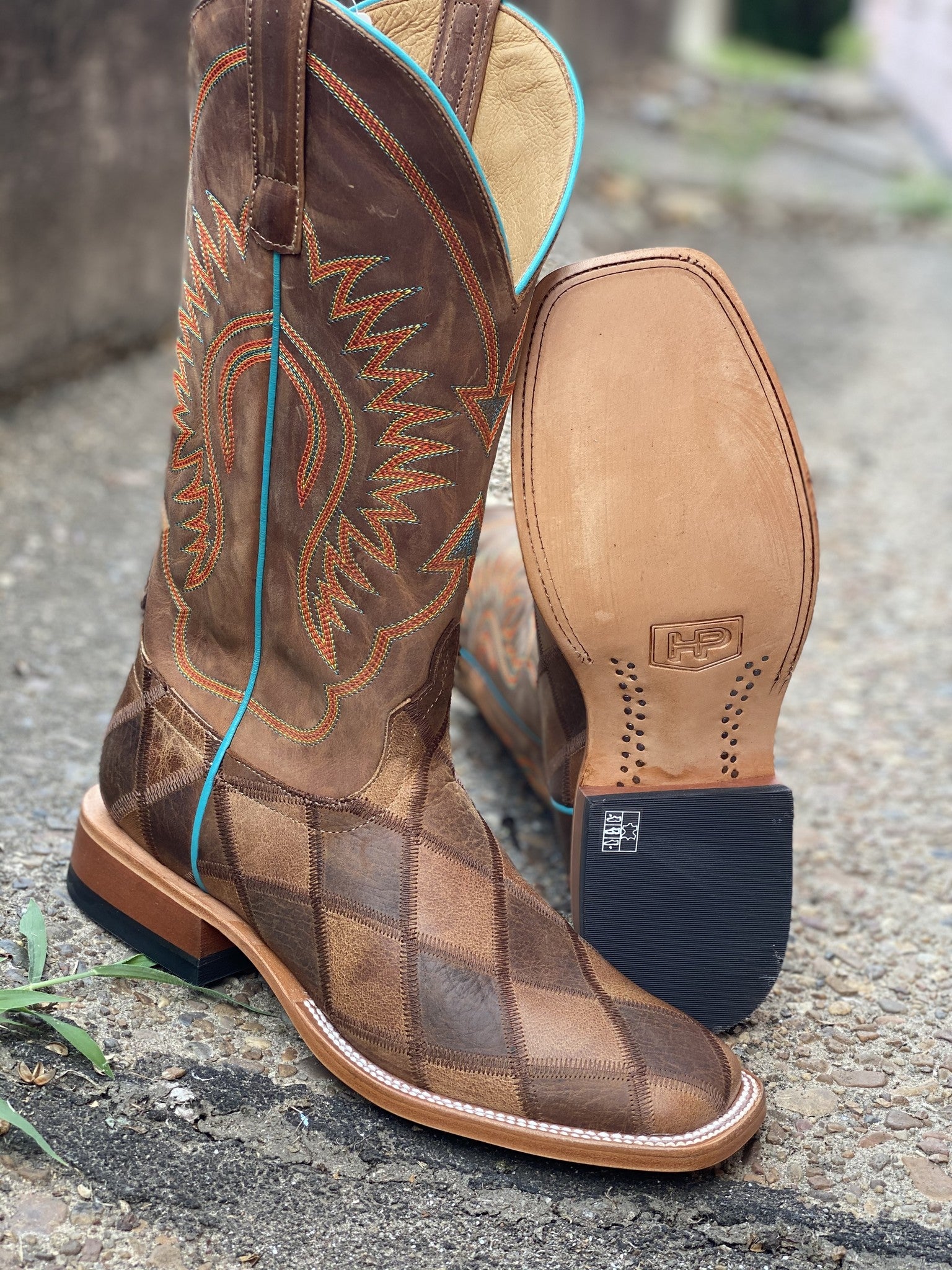 HorsePower Kids Leather Patchwork Boots (1053)