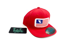 Load image into Gallery viewer, THE TWISTED FILLY CLOTHING CO. American Flag (Bull) - Toddler Snapback Hat - Red
