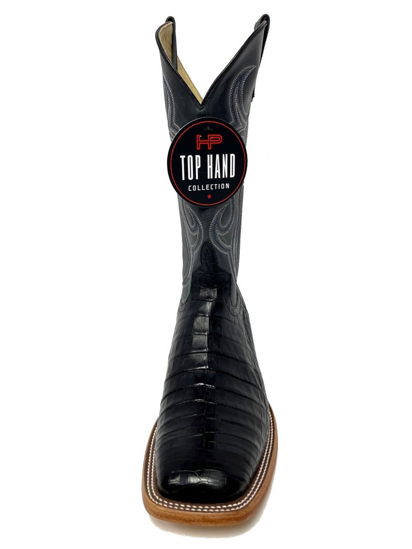 Horsepower Top Hand Black Caiman Belly Boots (HP8002)