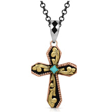 Load image into Gallery viewer, Montana Silversmiths Tri-Tone Cross Necklace
