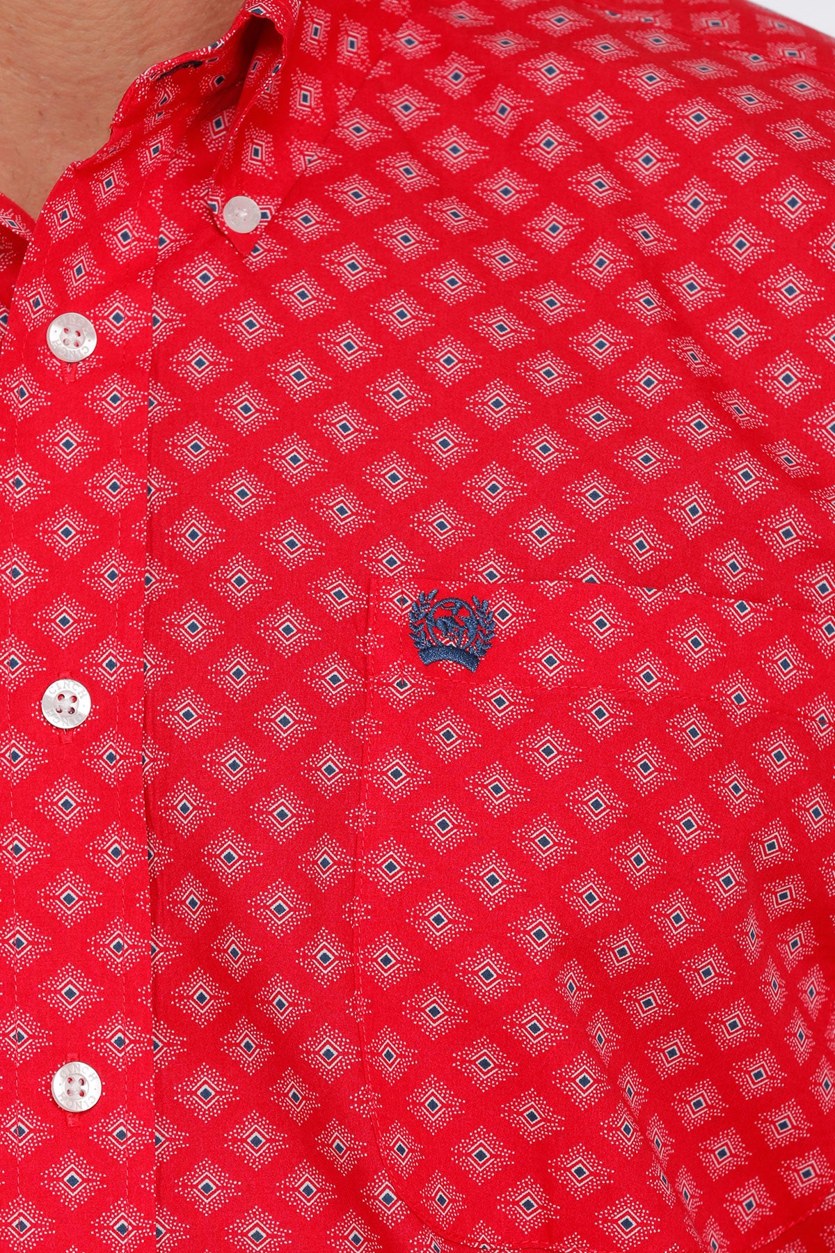 Men’s Cinch Red Patterned Shirt (5398)