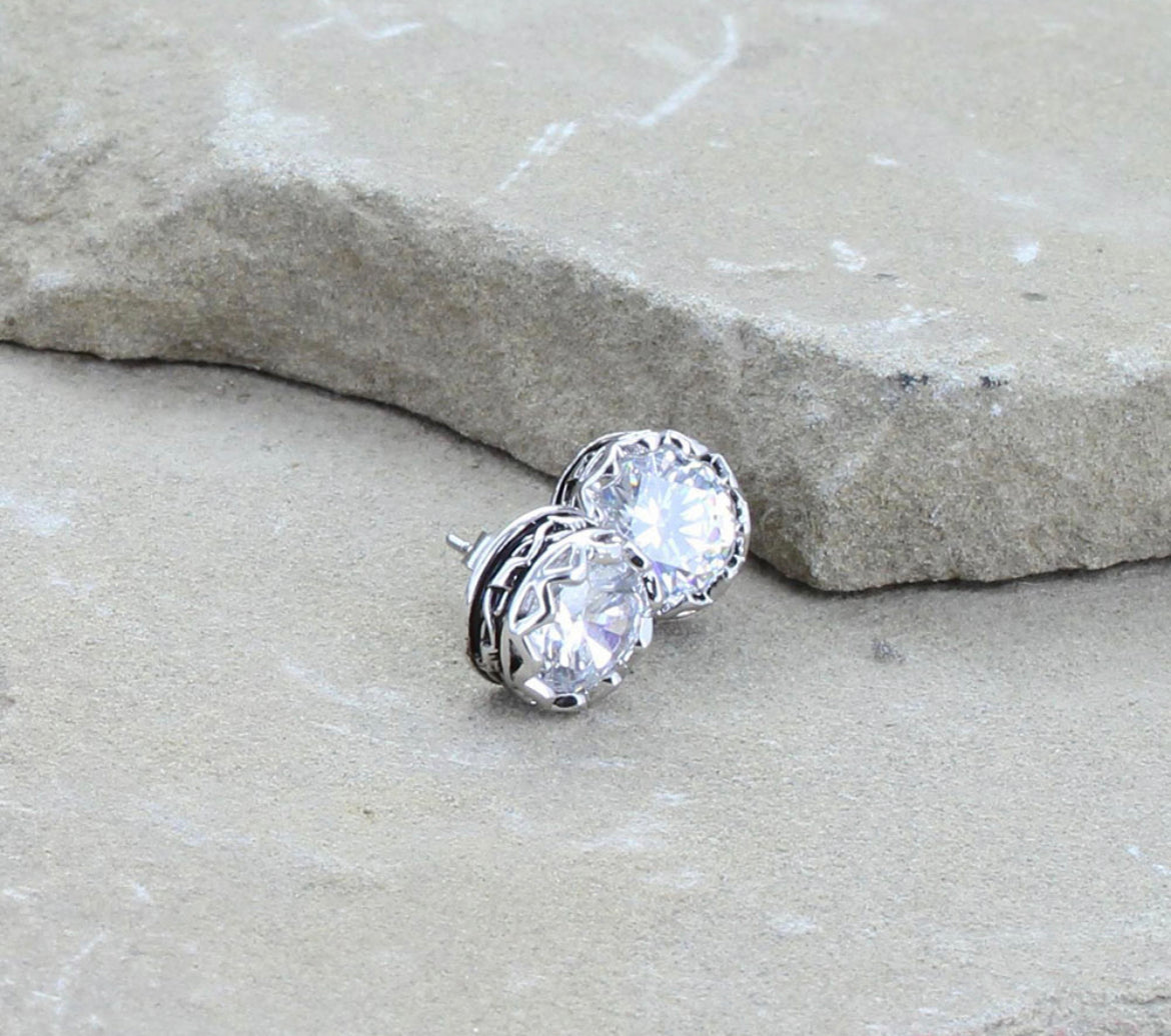 Crystal Barbed Wire Stud Earrings