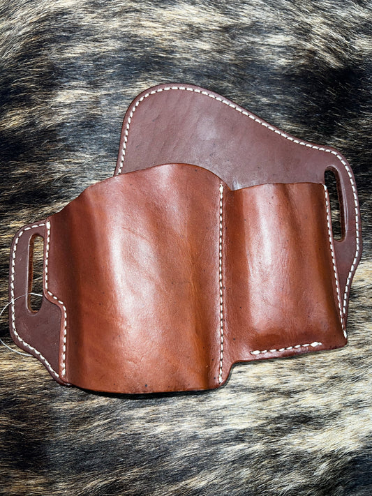 Ranger Belt Leather Gun Holster With Mag Pouch