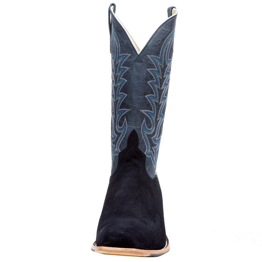 Horse Power Men's Boot - Top Hand Collection - Black Suede / Blue Goat (hp9502)