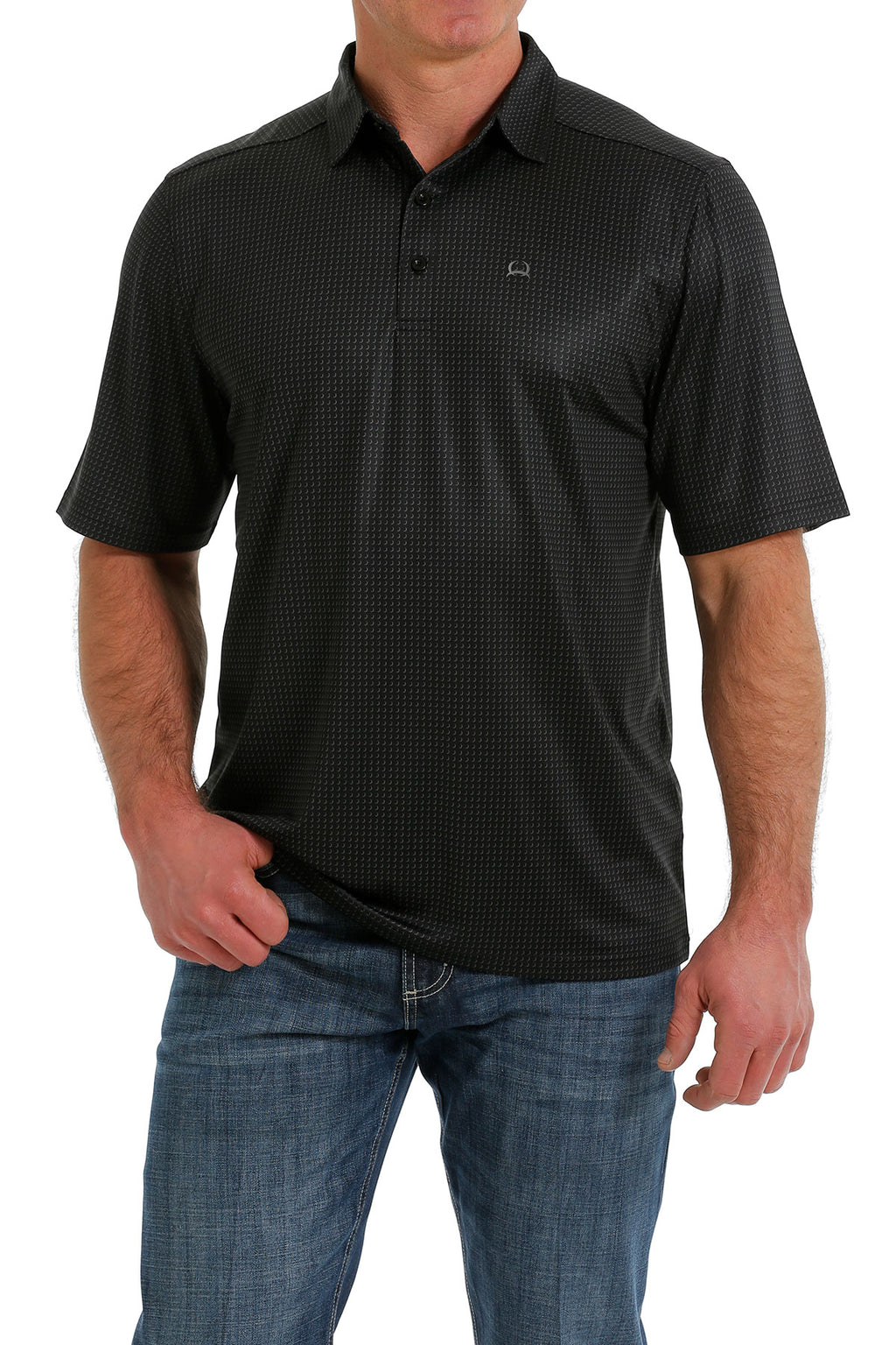 Cinch Men’s Black Pattern Polo