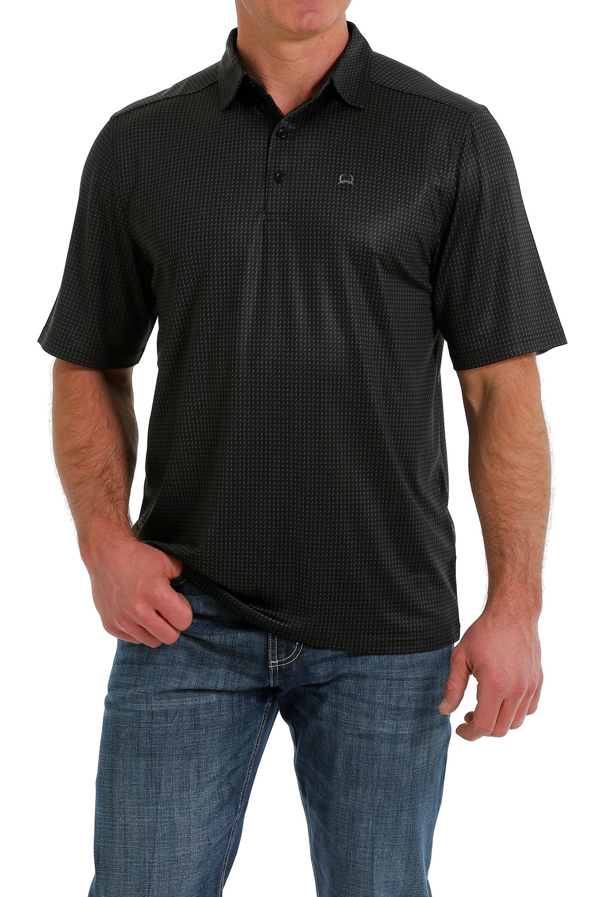 Cinch Men’s Black Pattern Polo