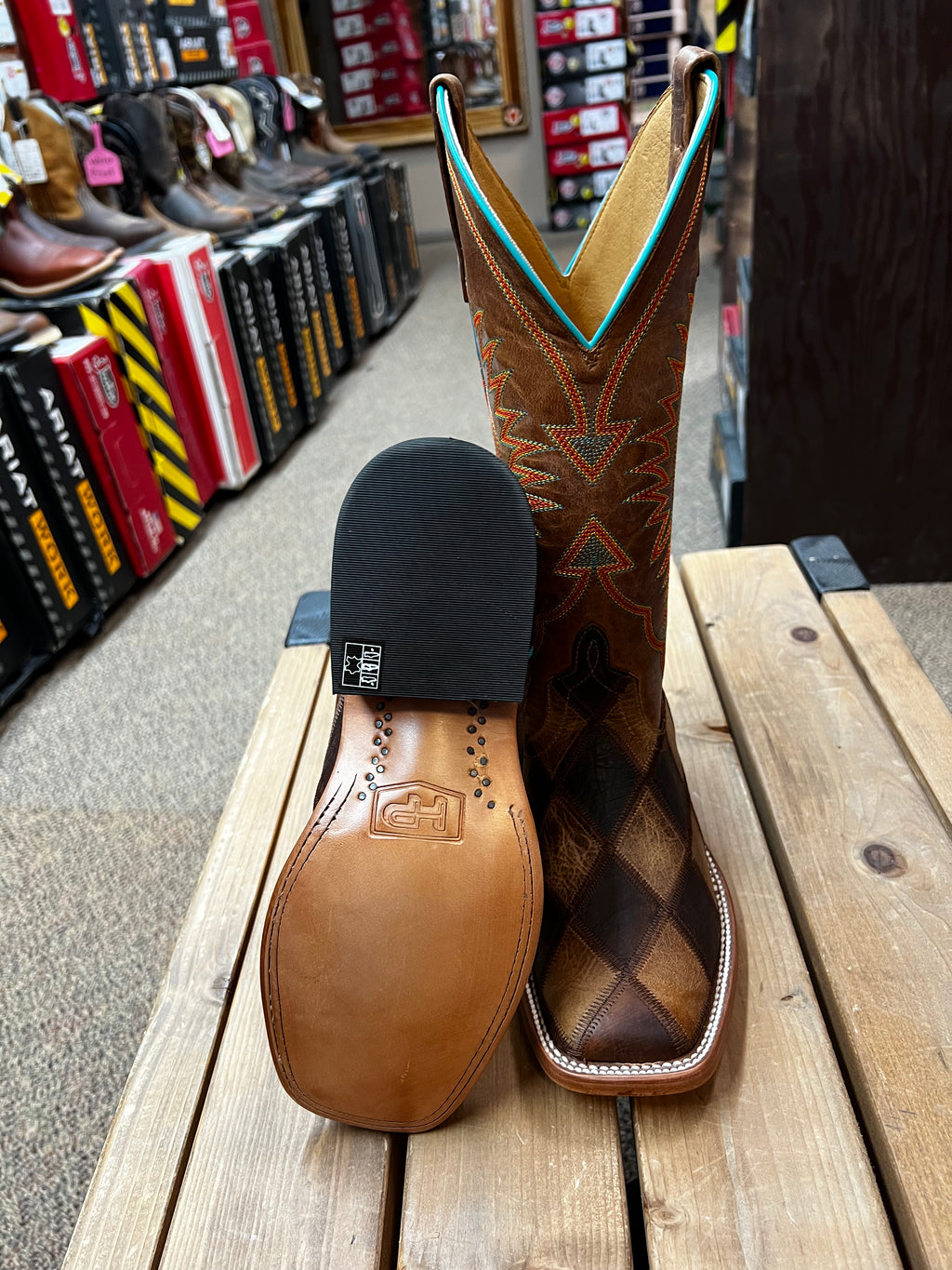 Horsepower Crazy Train Patchwork Boot (HP1053)