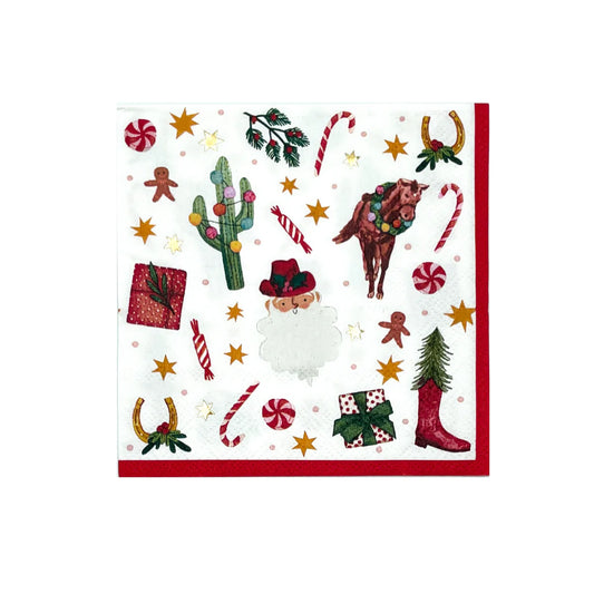 Ho Ho Howdy Print Cocktail Napkins (Set of 20)