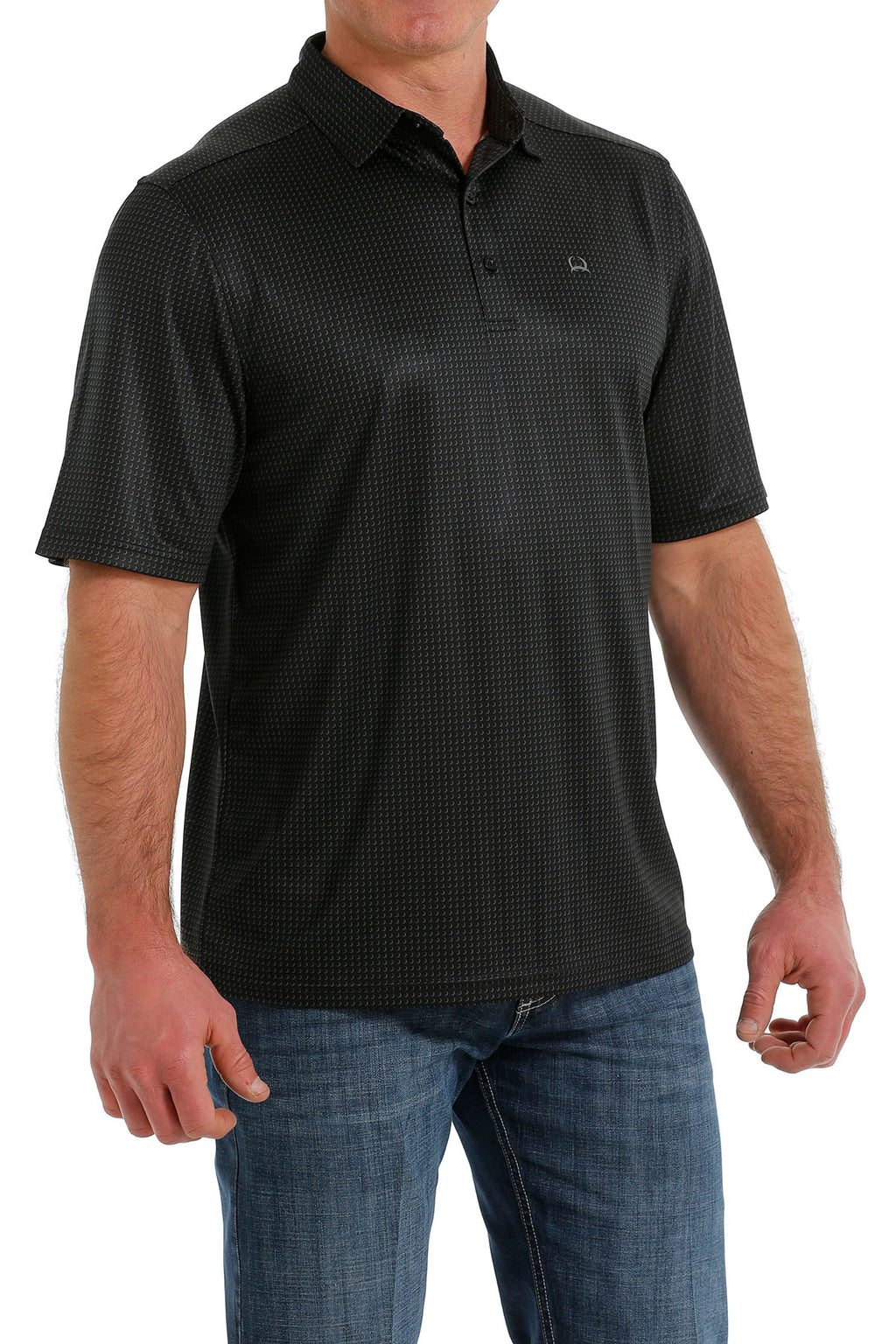 Cinch Men’s Black Pattern Polo