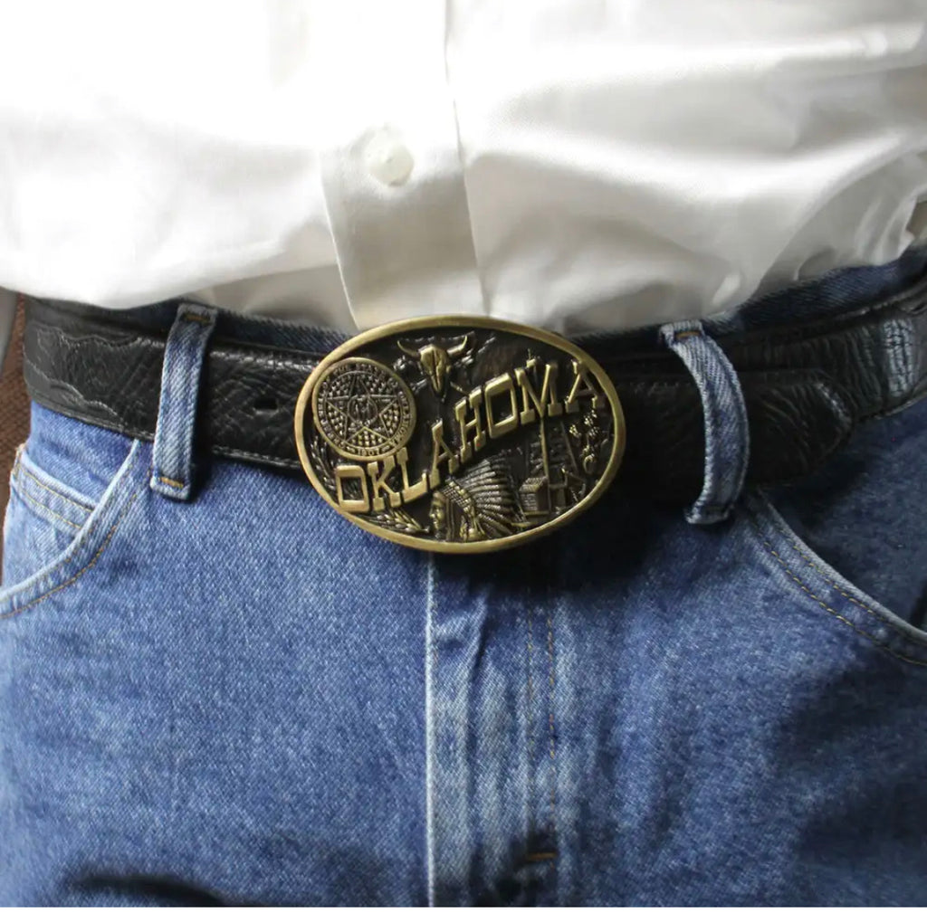 Montana Silversmiths Oklahoma State Heritage Attitude Buckle