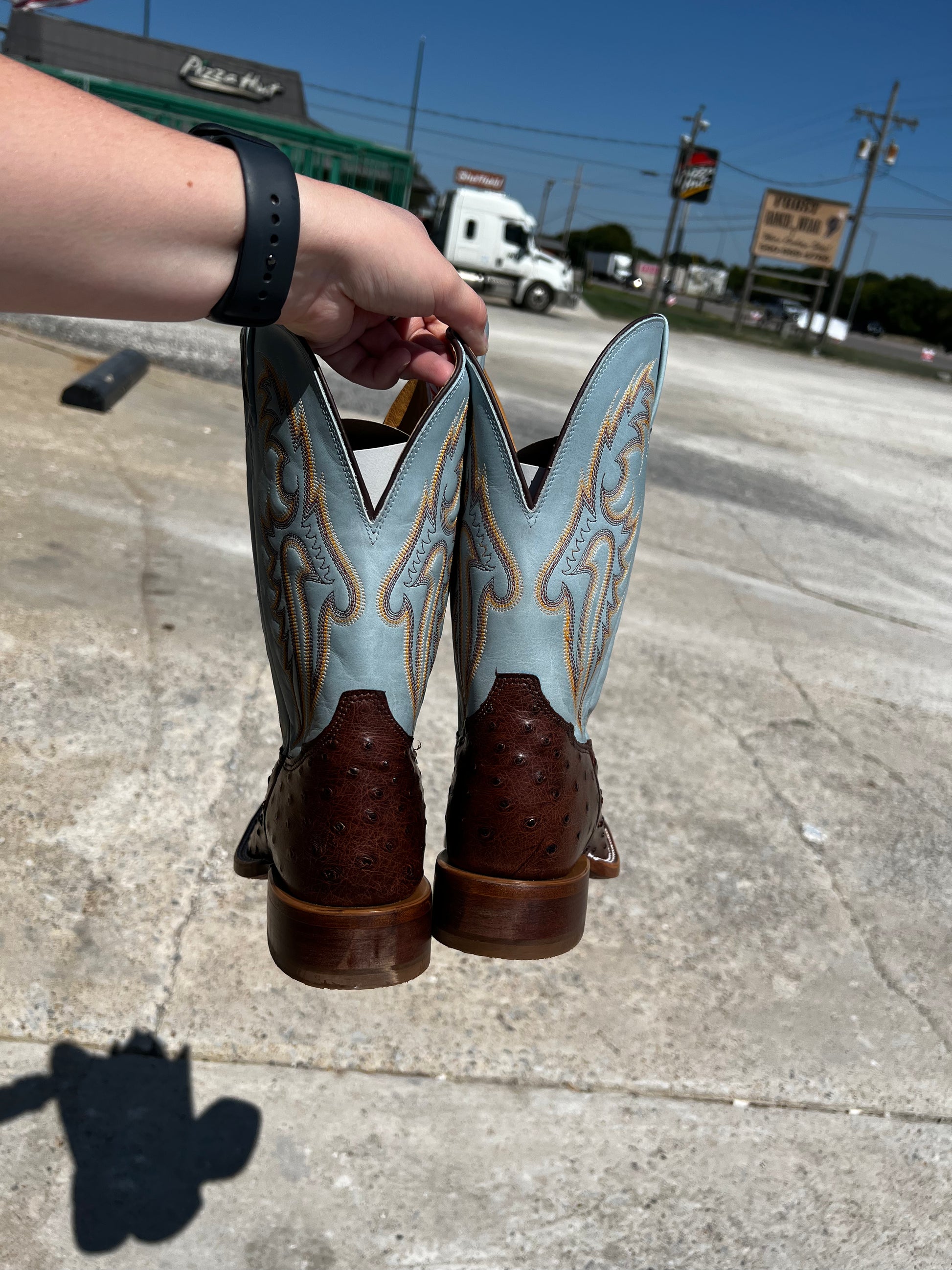 Tony lama black sales full quill ostrich boots