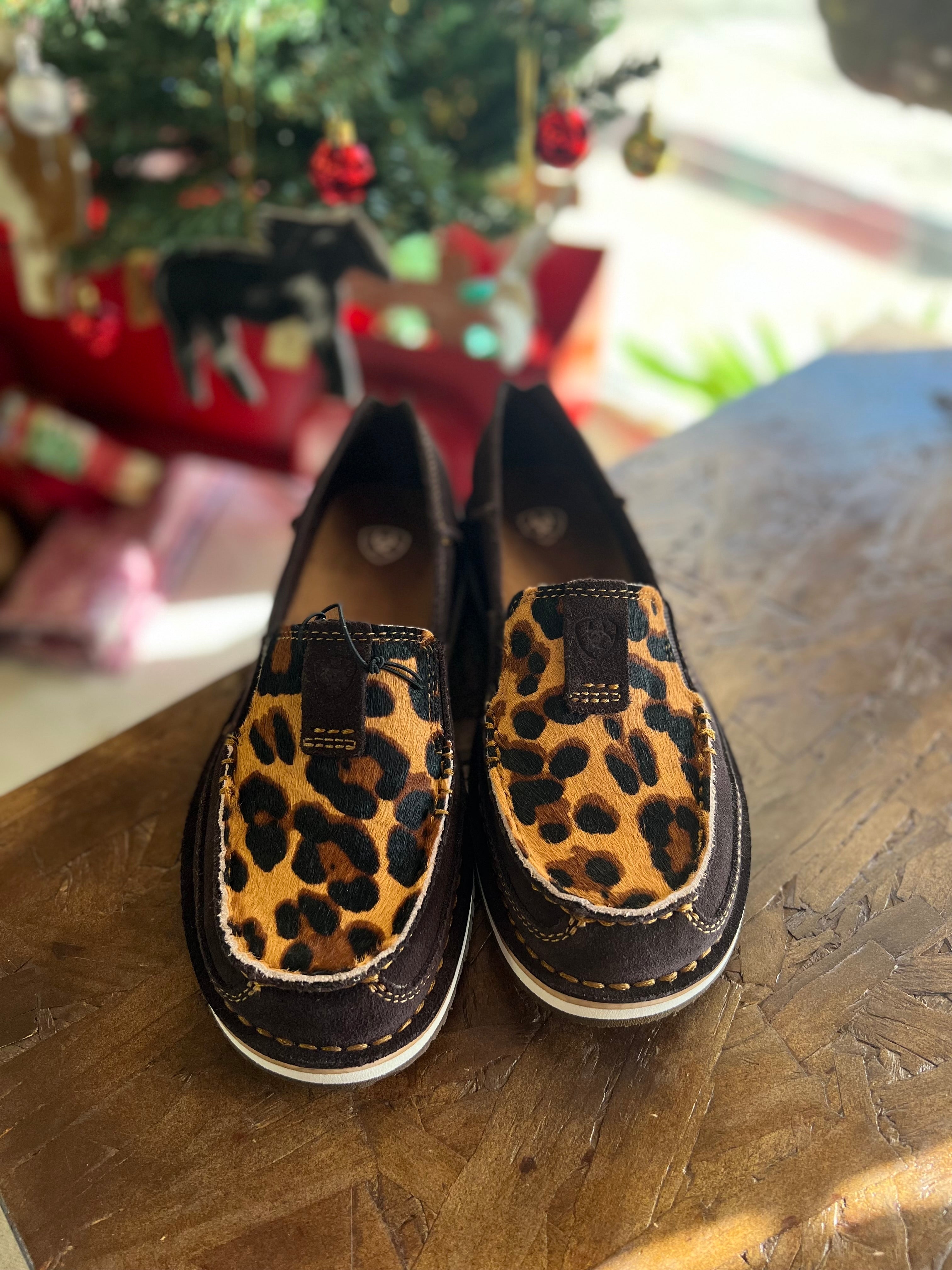 Ariat Women’s Chocolate Suede/ Leopard Hair on Cruiser