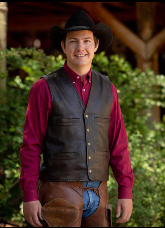 Wyoming Traders Bighorn Leather Vest