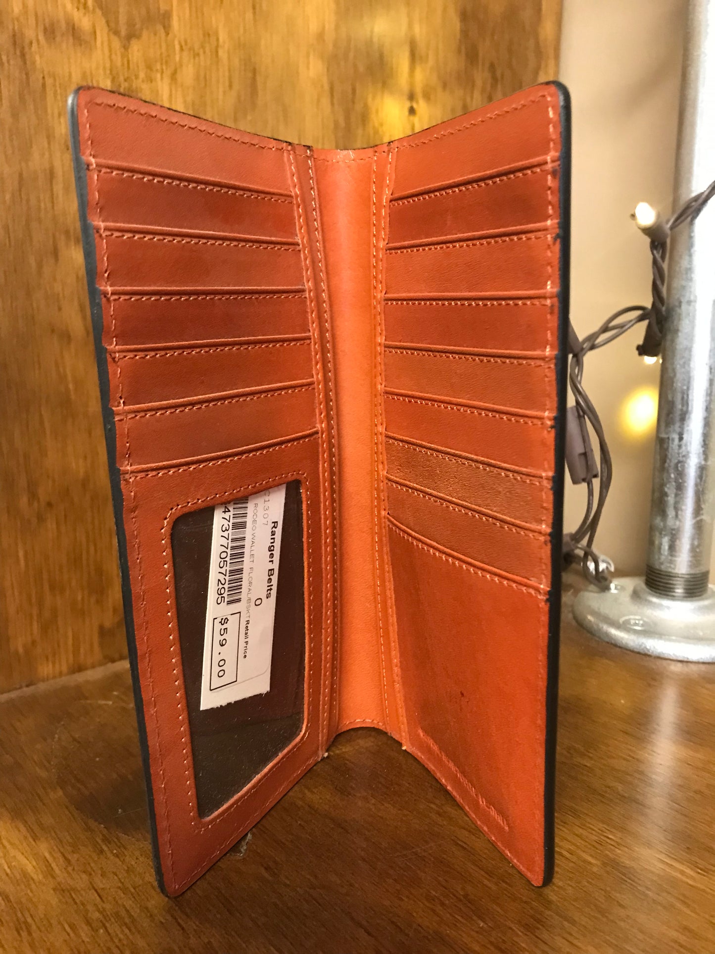 Ranger Belt Company Floral & Basketweave Tooled Wallet (C1307)