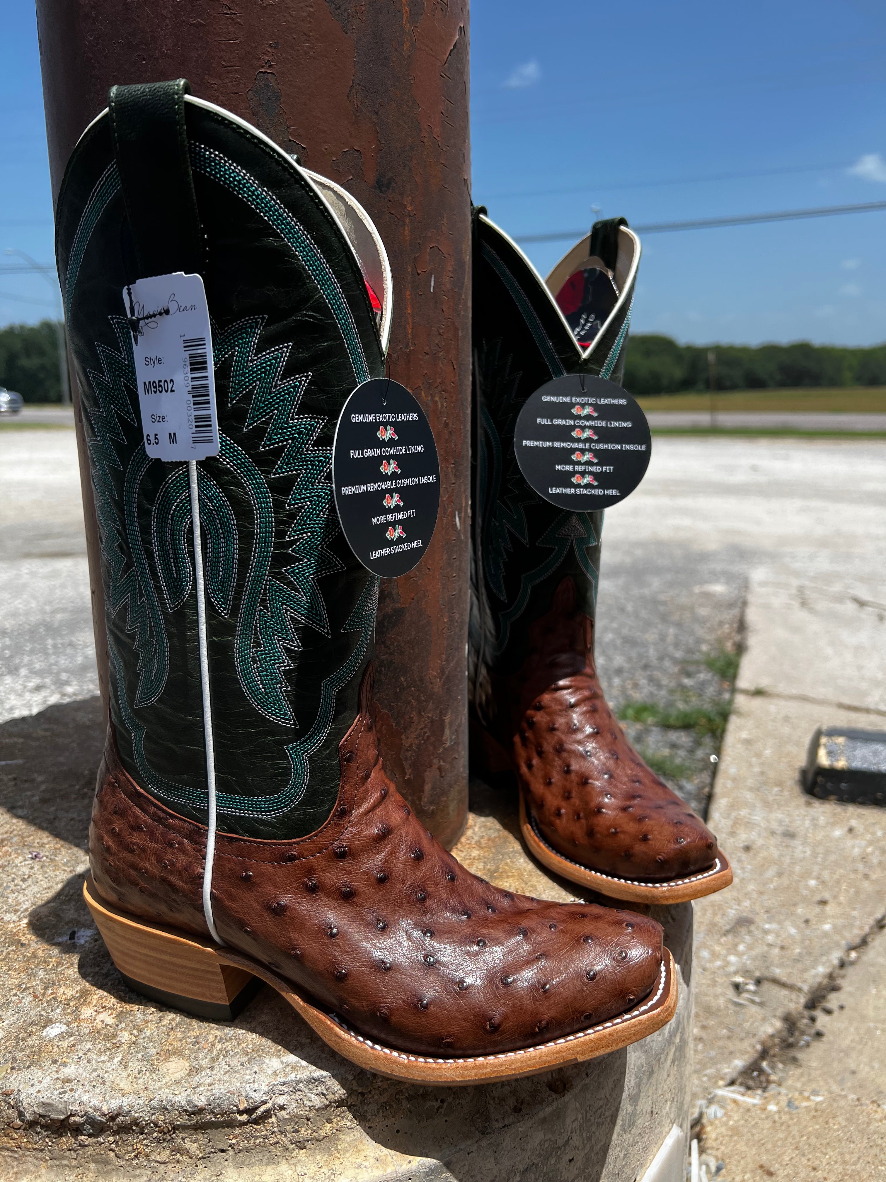 Macie Bean Top Hand Kango Tobac Full Quill Ostrich (M9502)