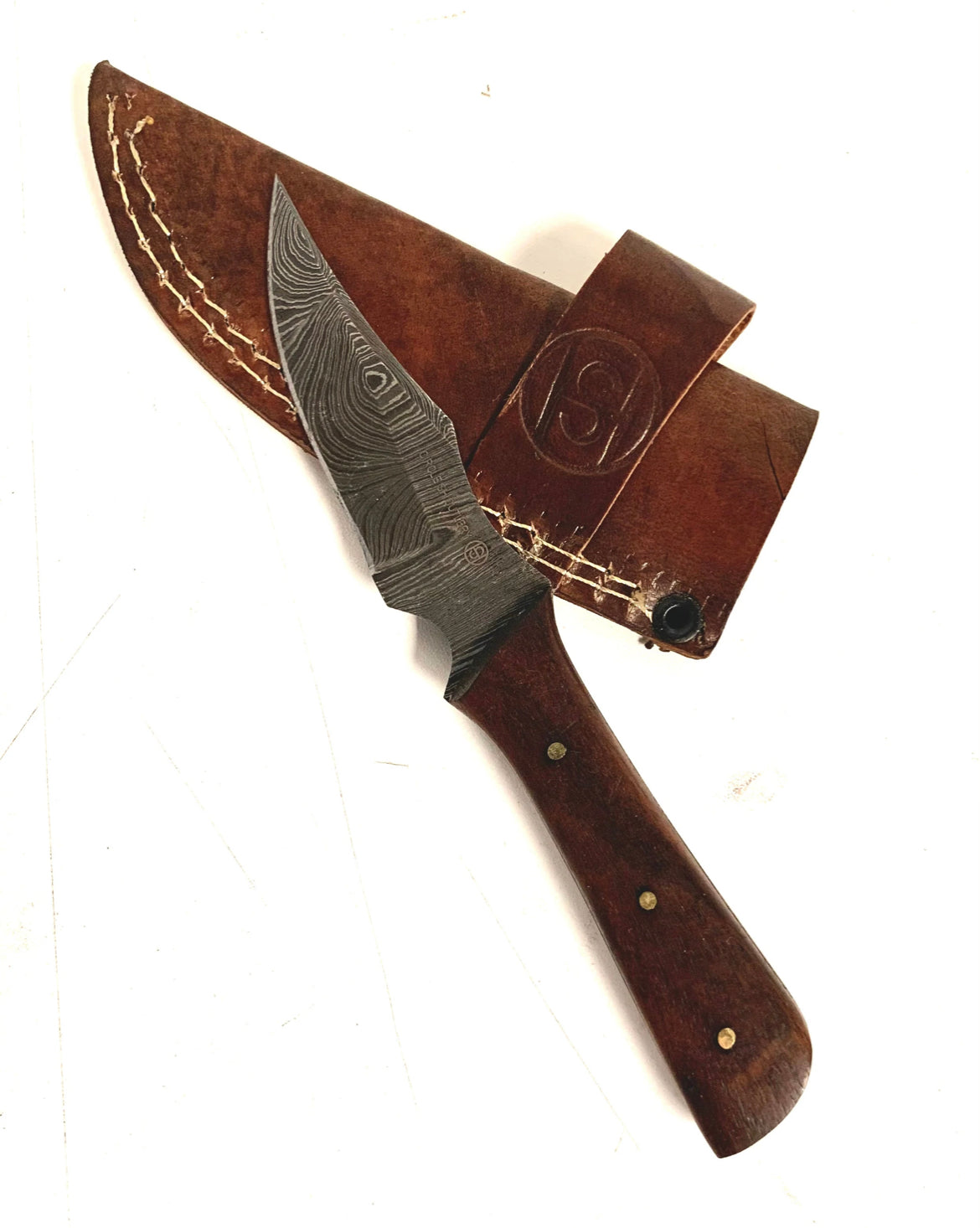 Western Fashion Damascus Wood Knife