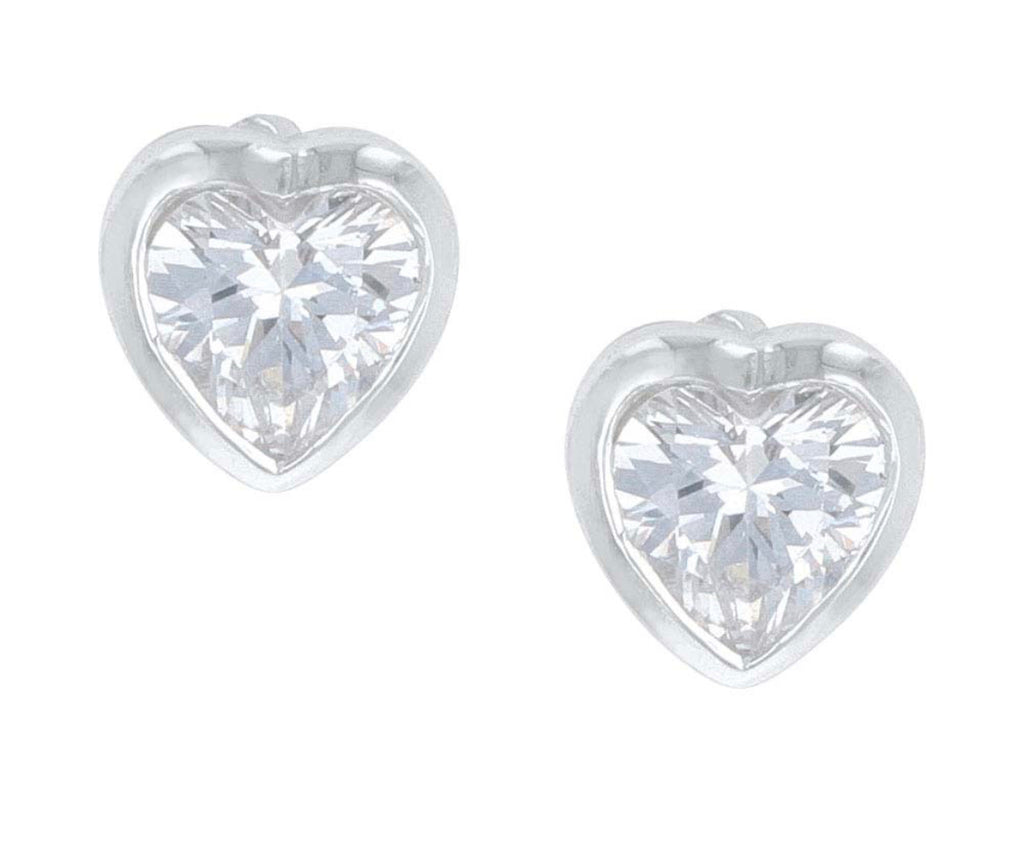 Tiny Heart Crystal Post Earrings