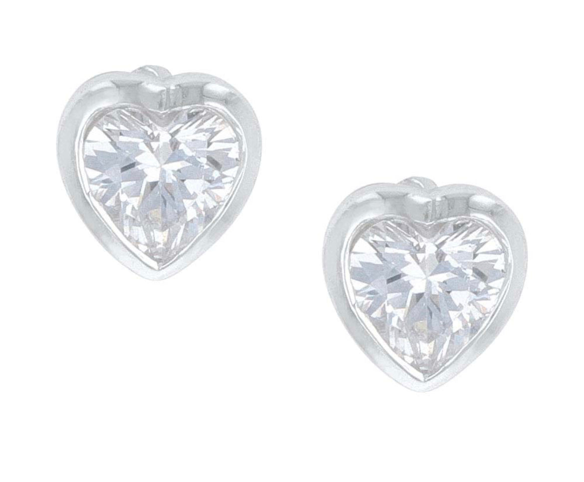 Tiny Heart Crystal Post Earrings