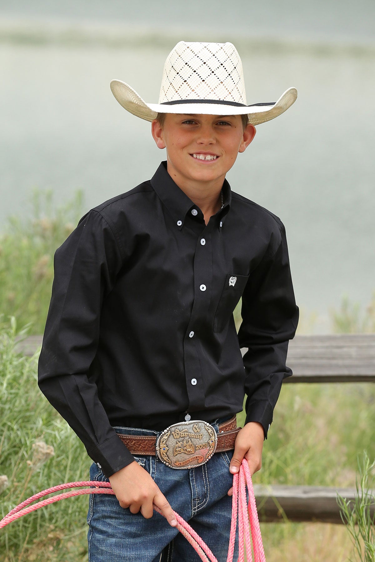 Cinch Boys Solid Black Shirt