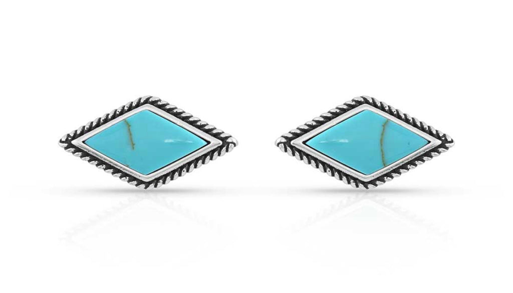 Montana Silversmiths Punch of Turquoise Rhombus Earrings (Er5127)
