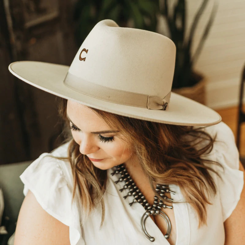 Charlie 1 Horse Desert Driffter Bone Felt Hat