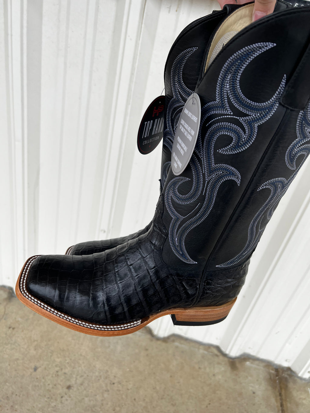 Horsepower Top Hand Black Caiman Belly Boots (HP8002)