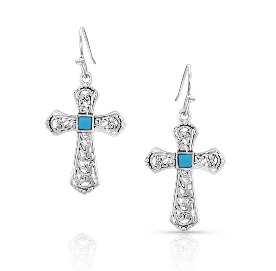 Montana Silversmiths Cathedral Silver Cross Earrings (er5125)